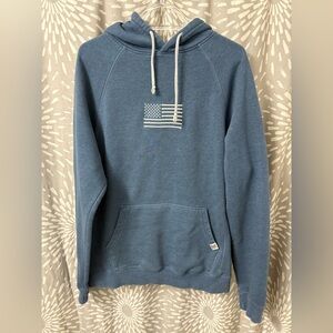 Classic Blue Hoodie with Flag Design